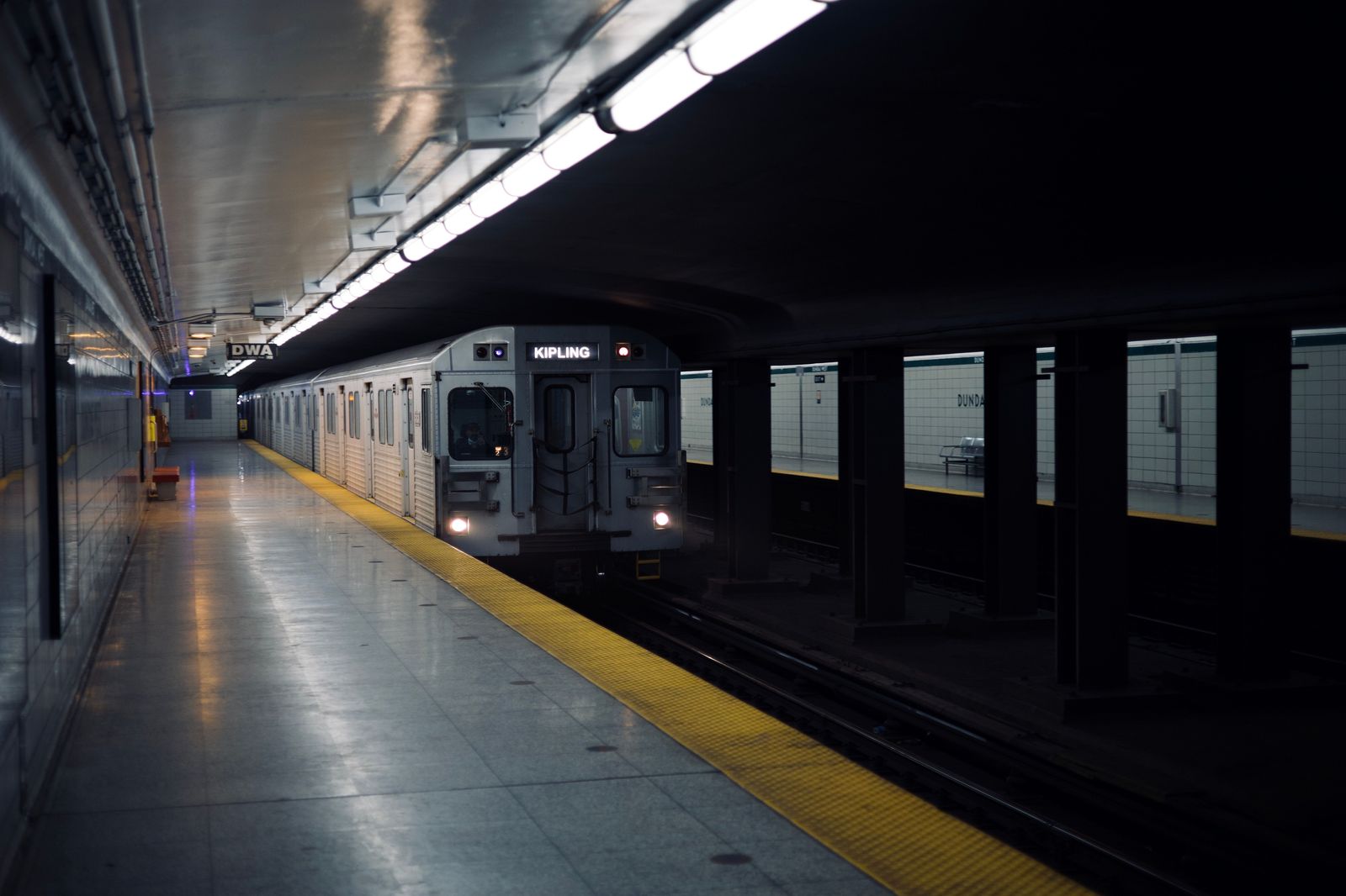 A passenger train platform in Canada, the rail alternative between Montreal and Toronto