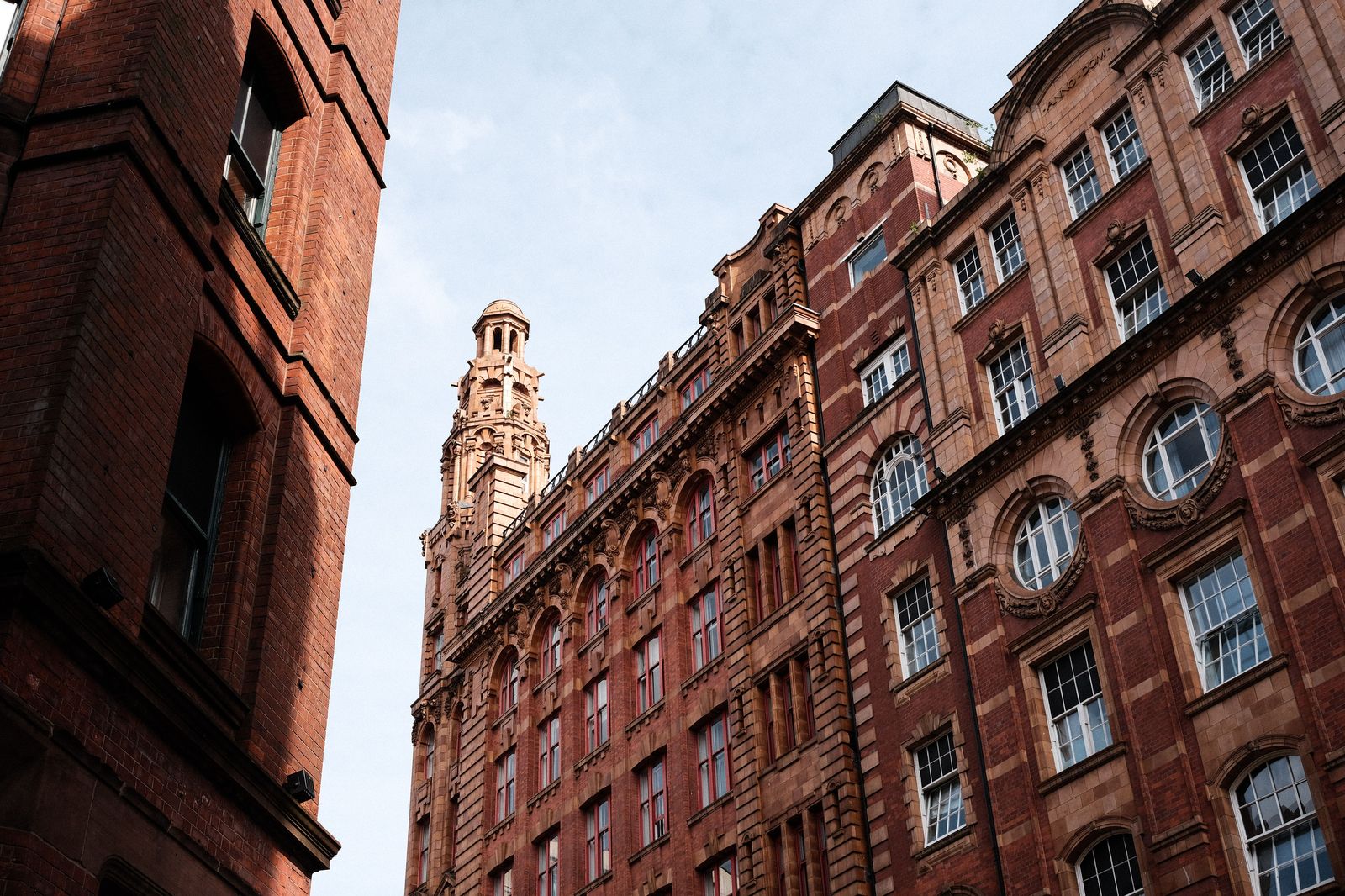 Manchester's red-brick city centre, the starting point for many family visits to Ontario