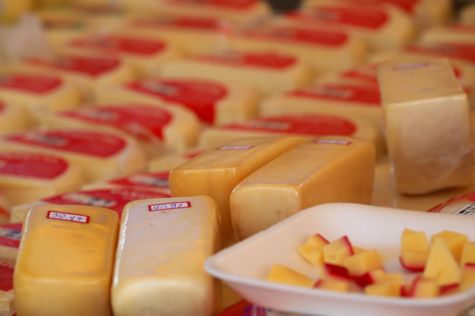 A cheese counter in the South Market hall