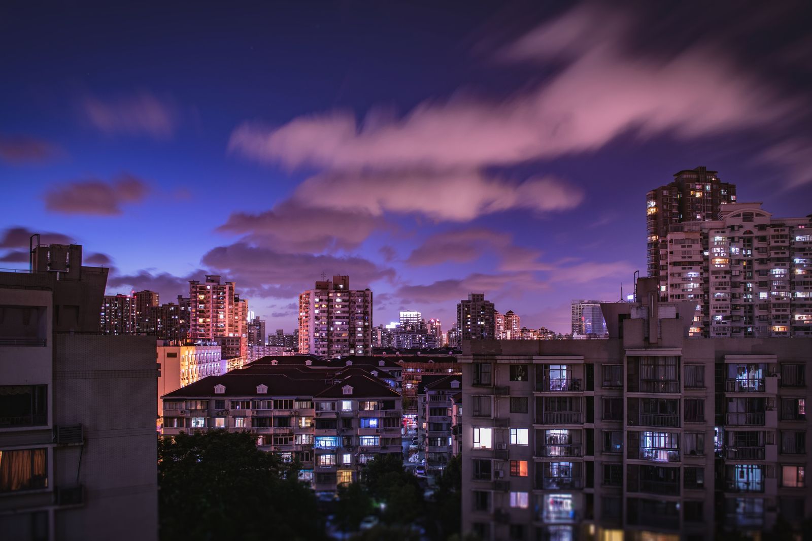 Condo towers in Mississauga's city centre at dusk, a common starting point for airport runs