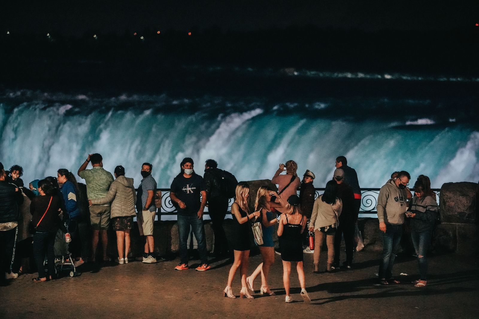 The falls lit in colour at night, the reason to plan a later day