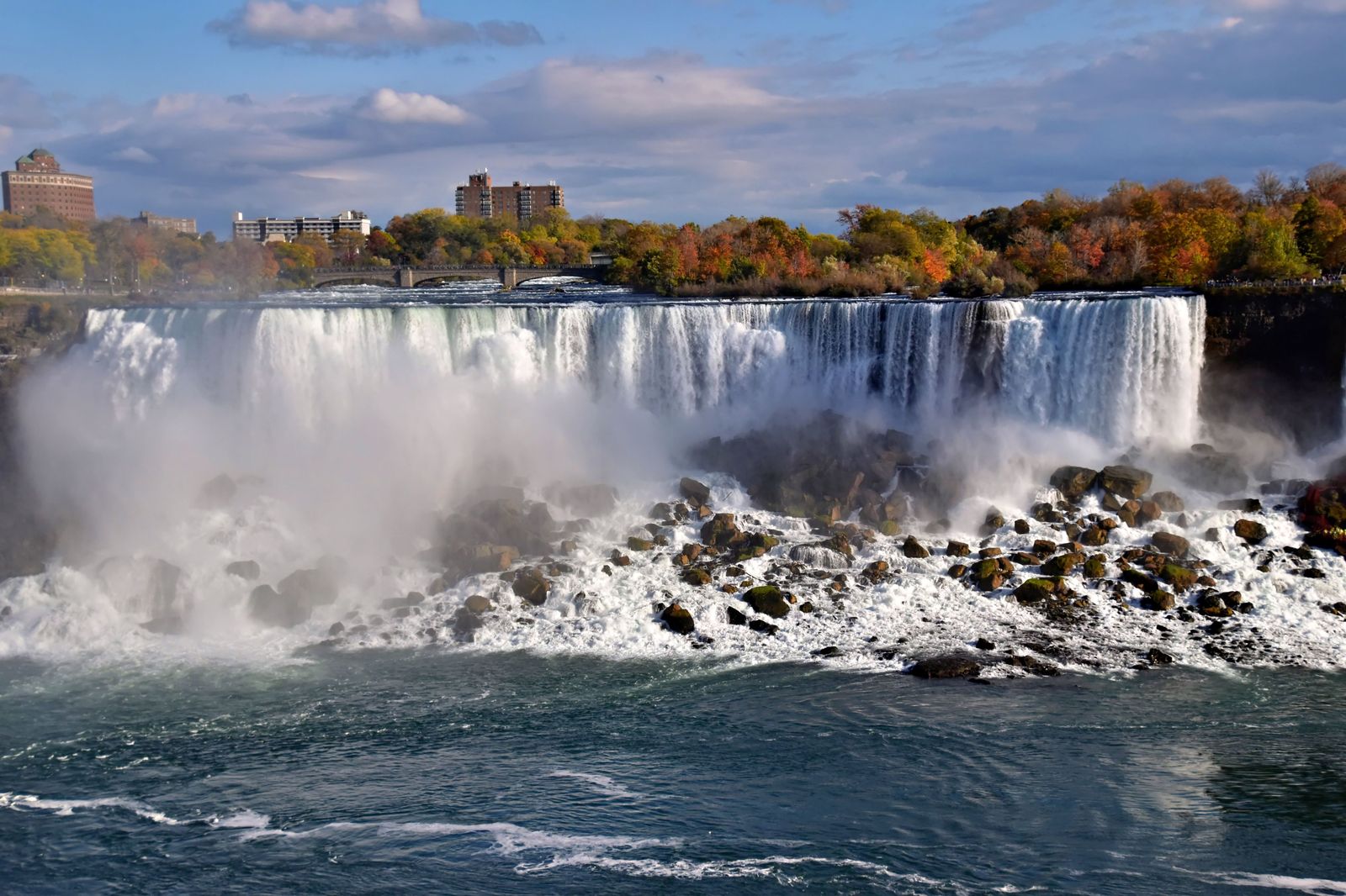 The American Falls seen from Goat Island on the New York side