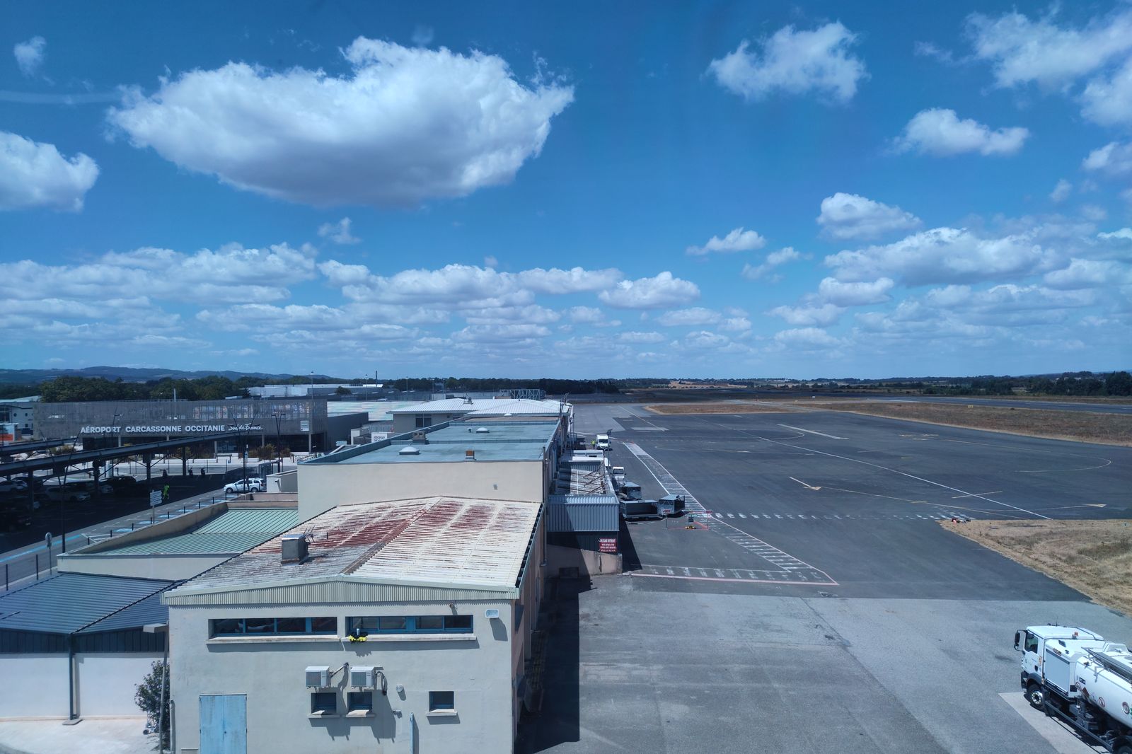 A smaller regional terminal like London's, where check-in queues are short and pickups quick