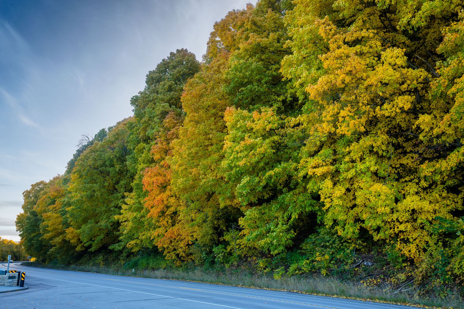 Highway 403 climbing the Niagara Escarpment between Hamilton airport and Burlington
