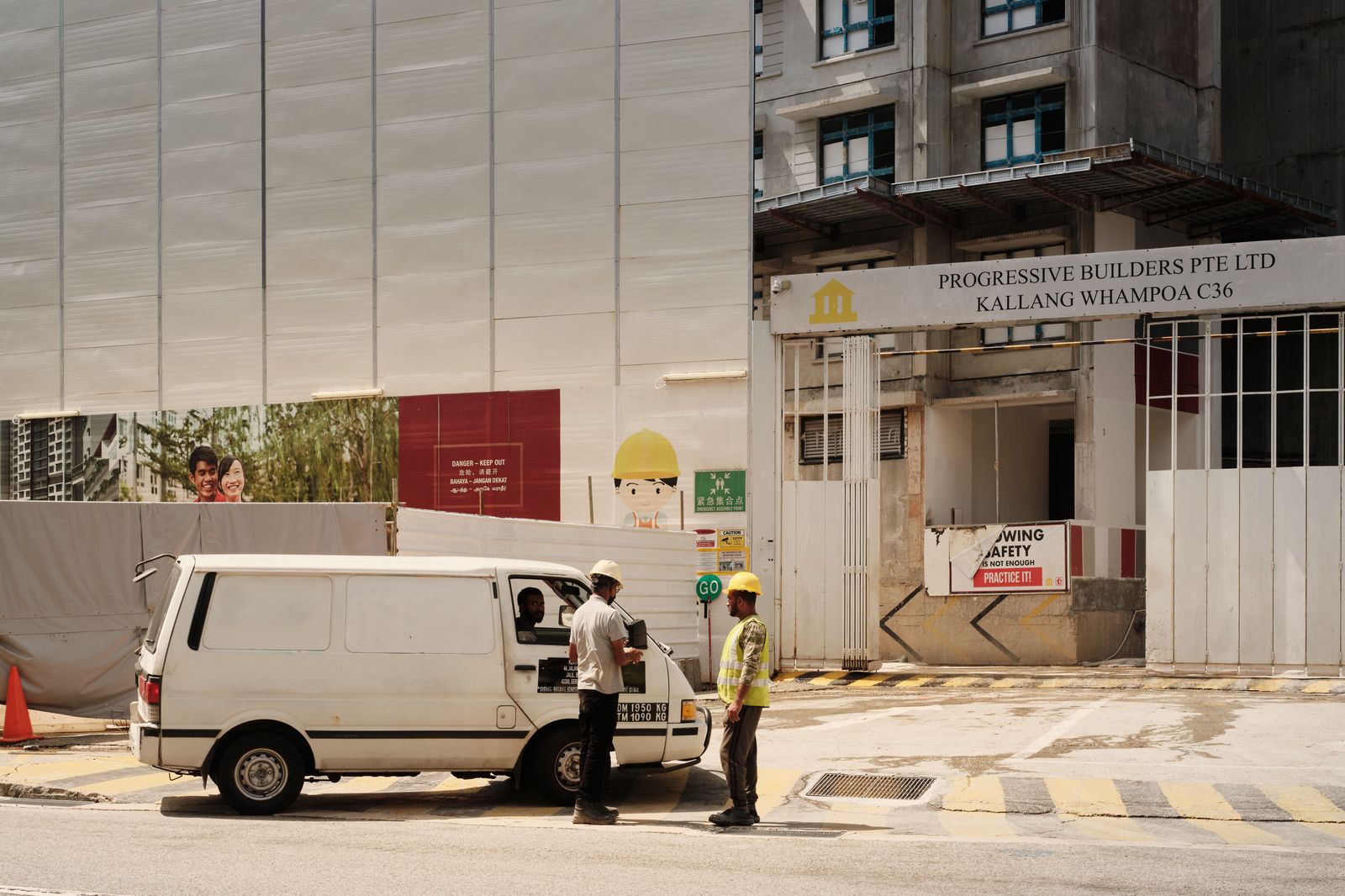 Staff boarding a van at the start of an early shift