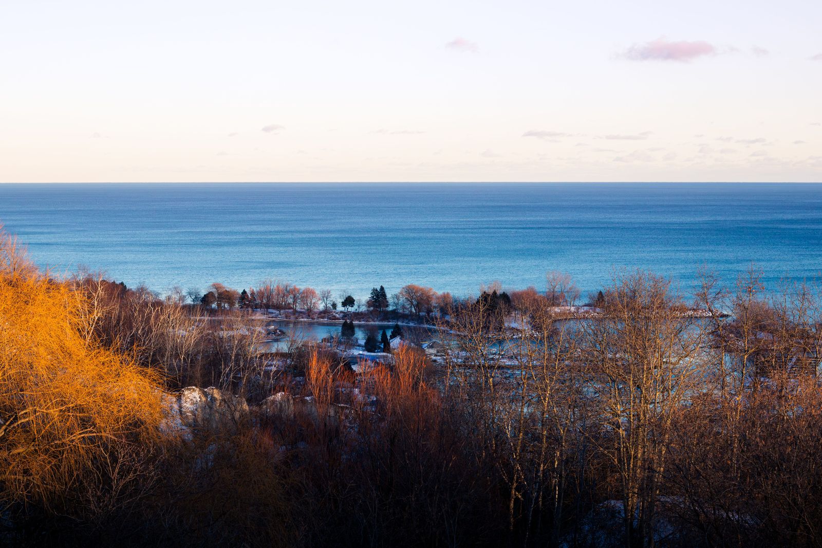 The Scarborough Bluffs above Lake Ontario on the city's eastern edge